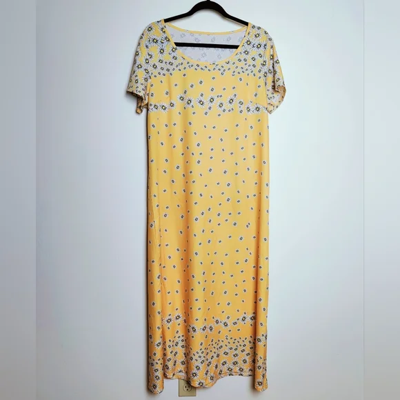 Emery Rose Dresses | Emery Rose Yellow Daisy Print Sheath Maxi Dress, Size XL | Color: Gold/Yellow | Size: XL | Pm-07137424'S Closet
